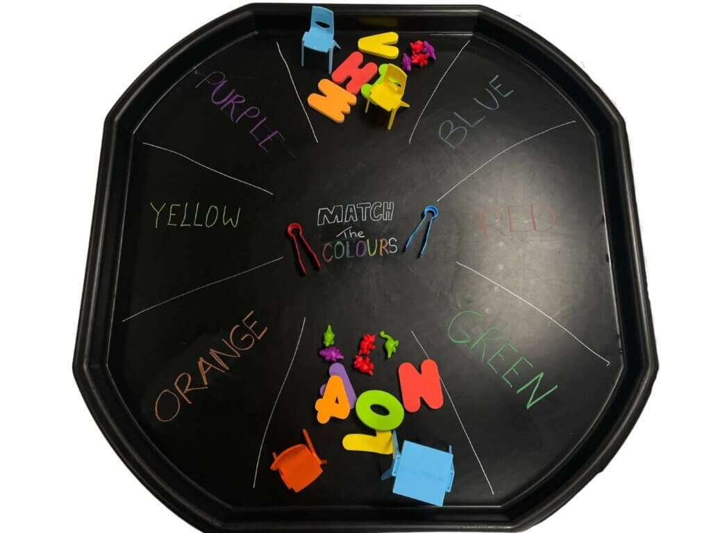 Tuff Spot Tray With 'Match The Colours' Written On