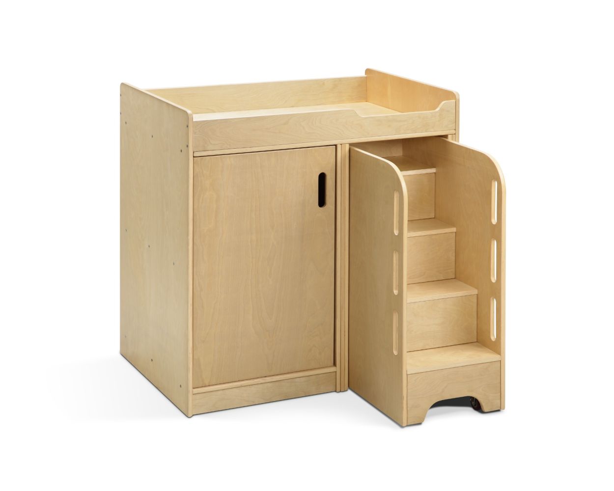 Wooden Child Care Nappy Change Storage Unit with Built-in Steps - Bino