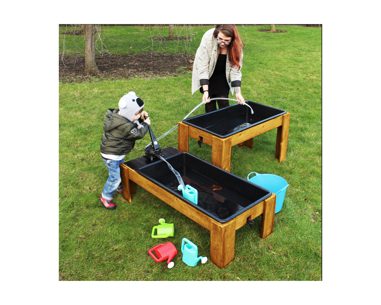 Wooden Active Play Water Pump Trays Set - Cosy Direct