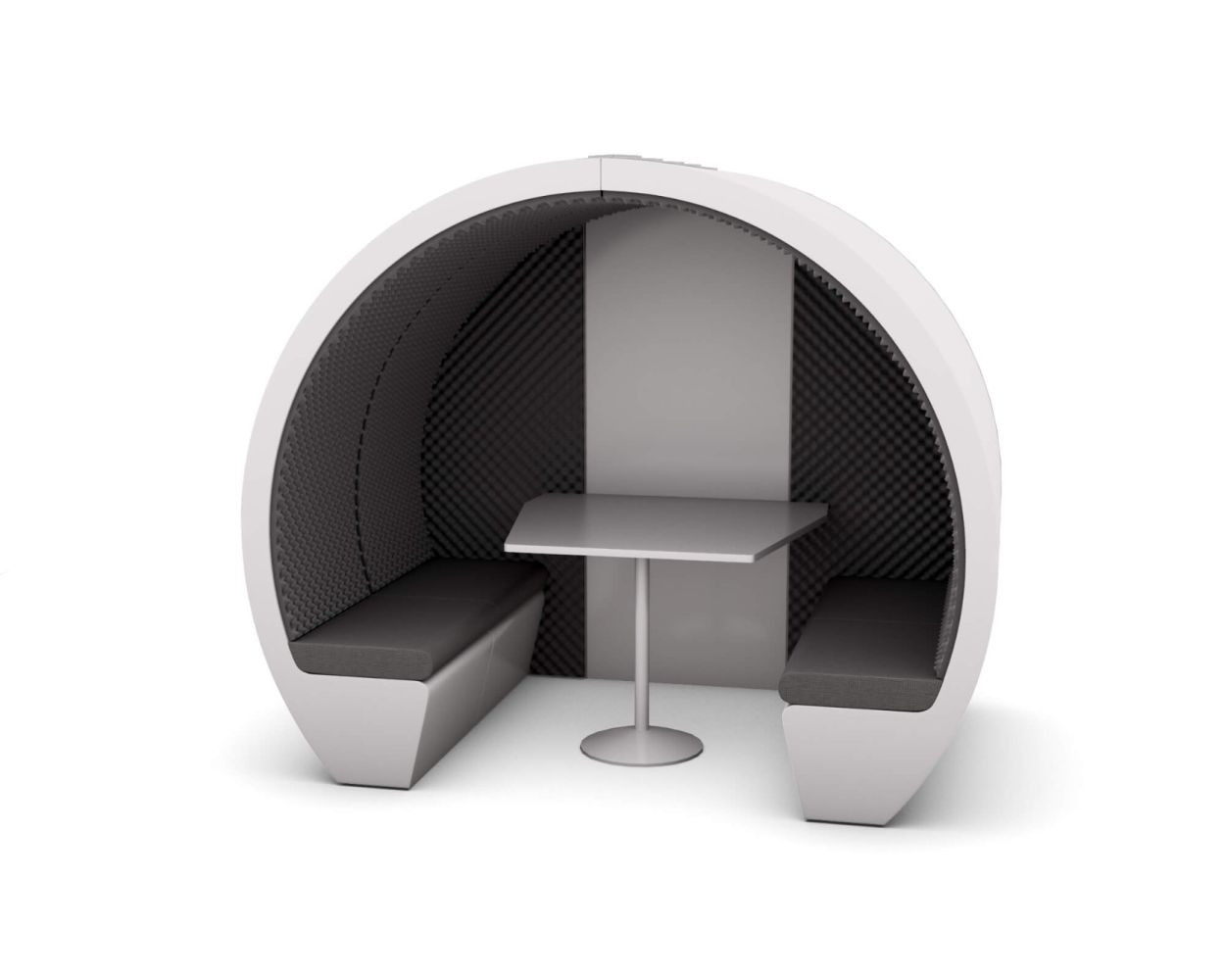 4 Person Acoustic Part Enclosed Meeting Pod with Foam Interior