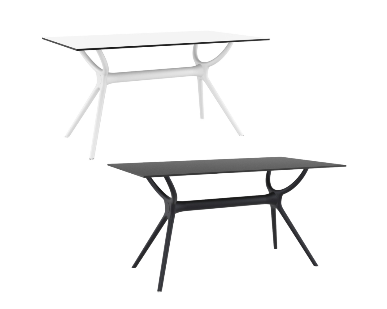 Air 180 Indoor and Outdoor Cafe and Bistro Rectangular Table  - Zap