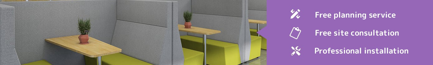 Office open upholstered booths