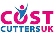 costcuttersuk logo with a stickman popping out of the O